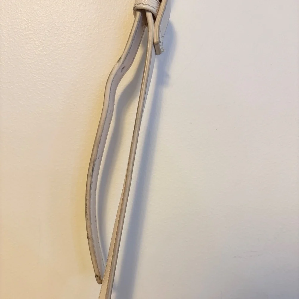 Lovevook Faux Leather Contrast Zip Crossbody Bag Purse Cream Black Small Size - Picture 5 of 5